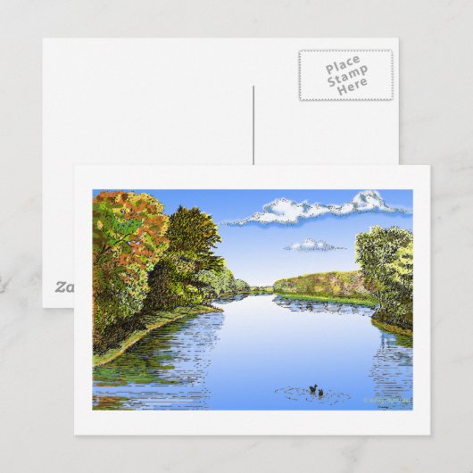 ワバシュ川 ポストカード (正面/裏面)