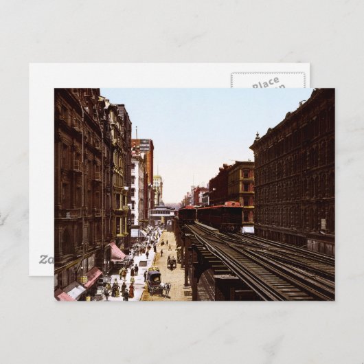 ワバッシュアベノースアダムス通りシカゴイリノイ ポストカード (正面/裏面)