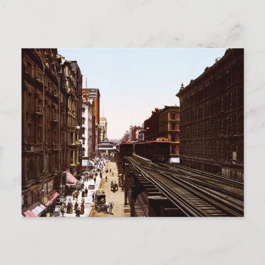 ワバッシュアベノースアダムス通りシカゴイリノイ ポストカード (正面)