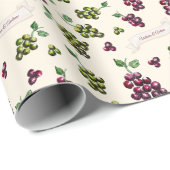 ワパーソナライズされたイエレガントンの葡萄ユニーク水色 ラッピングペーパー (ロールコーナー)