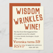 ワパーソナライズされたイシワおもしろいワイン 招待状 (正面/裏面)