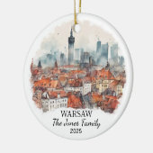 ワパーソナライズされたルソーオーナメント、ポーランド・ギフト セラミックオーナメント (左)