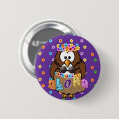 ワヒフクロウ 缶バッジ (正面&裏面)