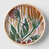 ワビサビフラワースタンプフローラ春自然 壁時計 (正面)