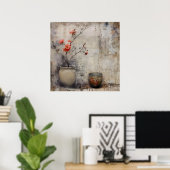 ワビサビ日本のスタイルアート ポスター (ホームオフィス)