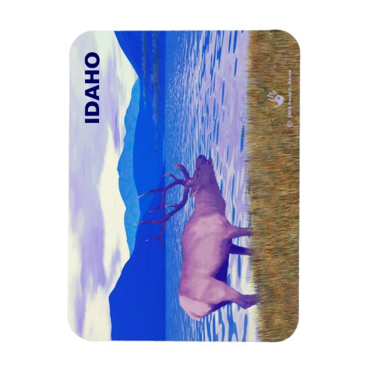 ワピティ(エルク)バイザレイク マグネット (縦)