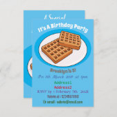 ワフルの漫画イラスト 招待状 (正面/裏面)