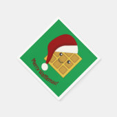 ワフレマスメリークリスマスワッフル スタンダードカクテルナプキン (角)