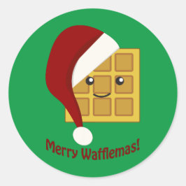 ワフレマスメリークリスマスワッフル ラウンドシール
