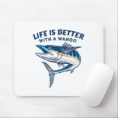 ワフーと一緒が最高!面白い海釣り好きのためのグッズ マウスパッド (マウス)