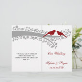 ワミツバメが折り畳んだ結婚式 プログラム (スタンド正面)