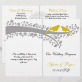 ワミツバメが折り畳んだ結婚式 プログラム (正面/裏面)