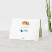 ワミナマケモノと可愛いベビー絵画の水色 カード (裏面)