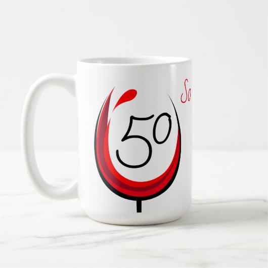 ワモダンイおもしろいングラス50だから何50歳の誕生日 コーヒーマグカップ (左)