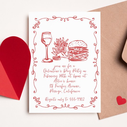 ワモダンイお洒落ンバーガーGalentine's Dayパーティー 招待状