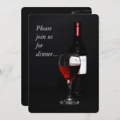 ワモダンイングラスとボトル 招待状 (正面/裏面)