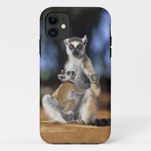 ワモンオナガレムール (Lemur catta) 母と Case-Mate iPhoneケース (裏面)