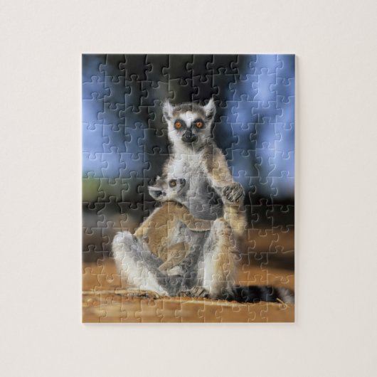 ワモンゴリラ (Lemur catta) 母 ジグソーパズル (縦)