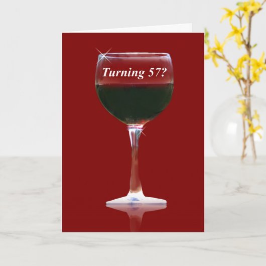 ワユーモアのあるおもしろいインHappy 57th誕生日カード カード (黄色い花)