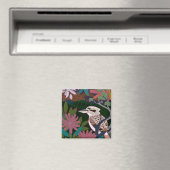 ワライカワセミ 熱帯の鳥 植物 絵画 花 マ マグネット (インサイチュ (食洗機))