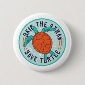 ワラガメを抜救ける 缶バッジ (正面)