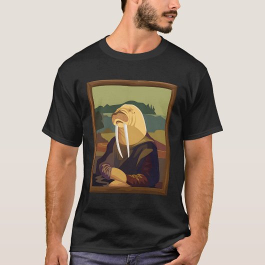 ワラスおもしろいモナリサアートパロディ Tシャツ (正面)