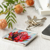 ワラタオーストラリア先住民花水色 キーホルダー (側面)