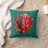 ワラタオーストラリア先住民花水色 クッション (ブランケット)