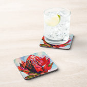 ワラタオーストラリア先住民花水色 コースター (右側)