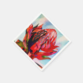 ワラタオーストラリア先住民花水色 スタンダードカクテルナプキン (角)