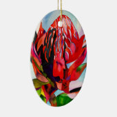 ワラタオーストラリア先住民花水色 セラミックオーナメント (右)