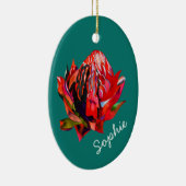 ワラタオーストラリア先住民花水色 セラミックオーナメント (右)