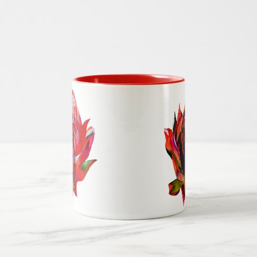 ワラタオーストラリア先住民花水色 ツートーンマグカップ (中央)