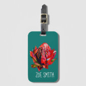 ワラタオーストラリア先住民花水色 ラゲッジタグ (正面縦)