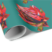 ワラタオーストラリア先住民花水色 ラッピングペーパー (ロールコーナー)