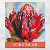 ワラタオーストラリア先住民花水色 ワインラベル (シングルラベル)