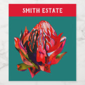 ワラタオーストラリア先住民花水色 ワインラベル (シングルラベル)