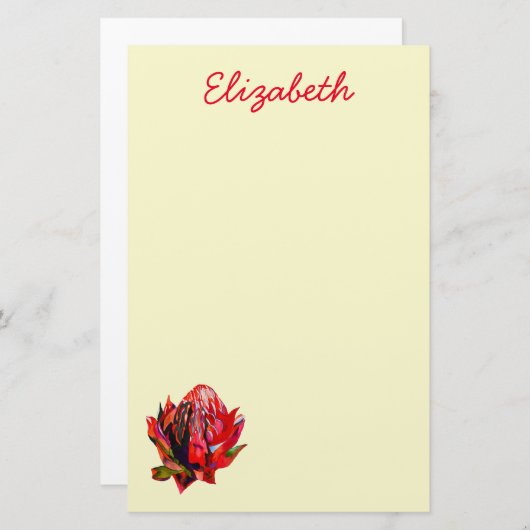 ワラタオーストラリア先住民花水色 便箋 (正面/裏面)