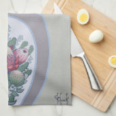 ワラタトゥーティータオル付きコッカトゥー キッチンタオル (四つ折り)