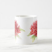 ワラタプロテア赤い花水色アートマグ コーヒーマグカップ (中央)