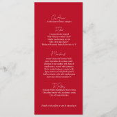 ワラターレッド花先住民オ結婚ーストラリアのメニュー メニュー (裏面)