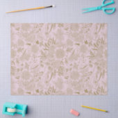 ワラタ&グムナッツユーカリ模様 – ほこりっぽいピンク 薄葉紙 (クラフト)