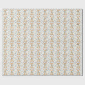 ワラビーかわいいベビーパステルウォーターカラーパターン ラッピングペーパー (フラット)