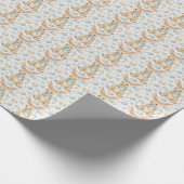 ワラビーかわいいベビーパステルウォーターカラーパターン ラッピングペーパー (角)