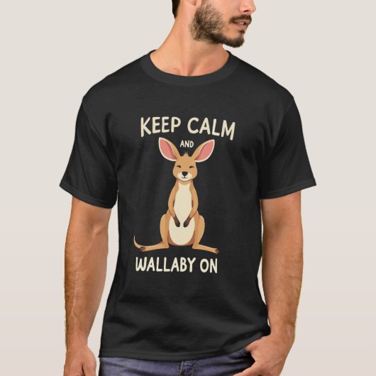 ワラビーオーストラリア野生動物有毛自然エクスプロー Tシャツ (正面)