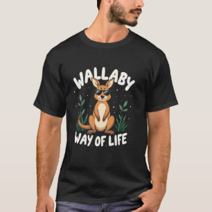 ワラビーオーストラリア野生動物有毛自然エクスプロー Tシャツ