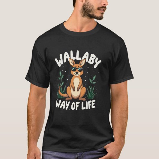 ワラビーオーストラリア野生動物有毛自然エクスプロー Tシャツ (正面)