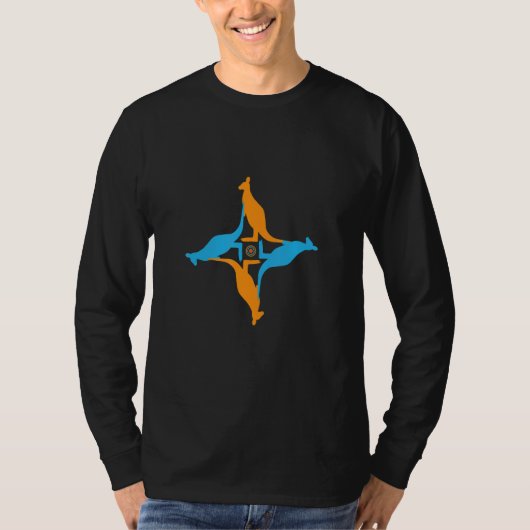 ワラビー動物マンダラ模様 Tシャツ (正面)