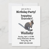 ワラビー 動物 ワイルドライフ 面白い 誕生日パーティー 招待状 (正面)