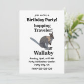 ワラビー 動物 ワイルドライフ 面白い 誕生日パーティー 招待状 (スタンド正面)
